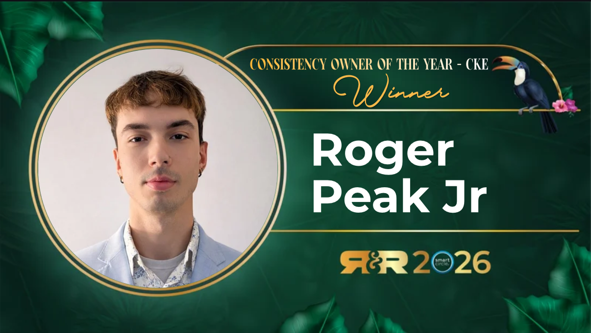 Official 2026 CKE Consistency Owner of the Year winner card — Roger Peak Jr.